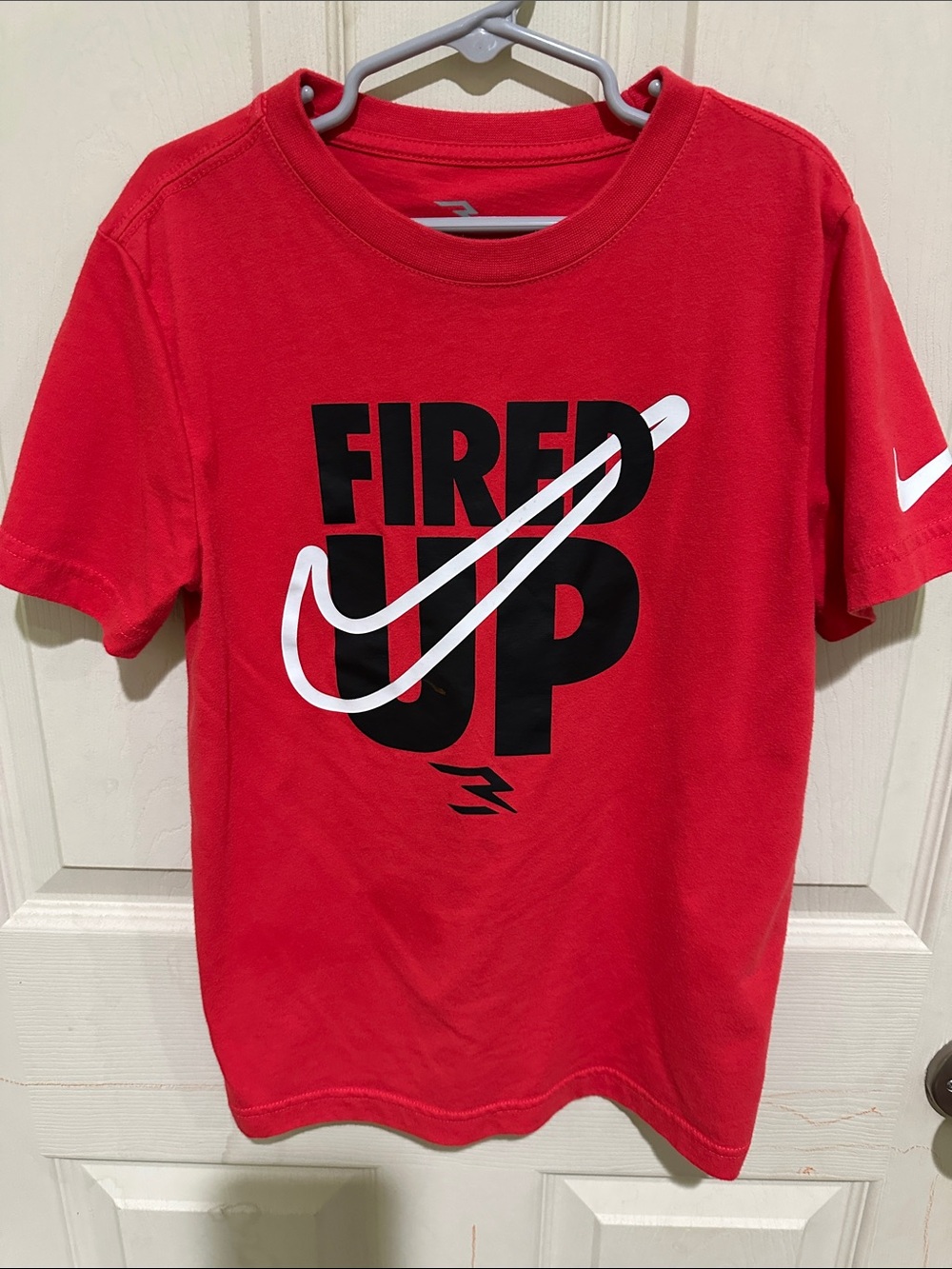 Nike Red Graphic "Fired Up" Short Sleeve Tee